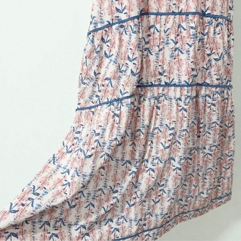 NWT Greylin Alix Halter Tiered Midi Dress Ivory Clay Bump Friendly One Size - Picture 3 of 6